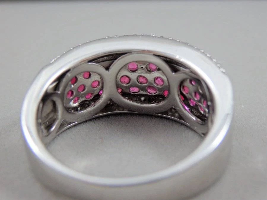 Anillo Carol Brodie Rarezas Pavé Rubí y Circón Blanco Banda - Talla 10 Foto 4 de 4