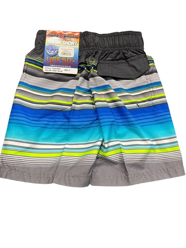 Zero Xposur Microfiber Swim Short UPF 50+ Grey Blue Boys Kids Size 4 NWT - Picture 4 of 4