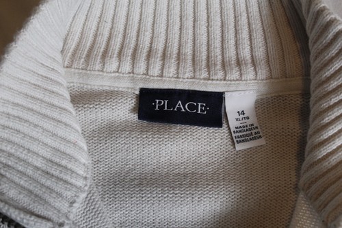 The Children's Place Boys XL Sz 14 Christmas Reindeer Sweater Zip Neck Pullover - Picture 6 of 7