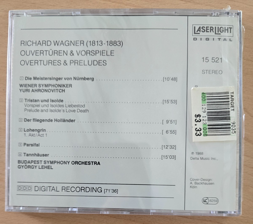Wagner Overtures & Preludes - Vienna Symphony - Budapest Symphony (CD) NEW 1 - Picture 2 of 2