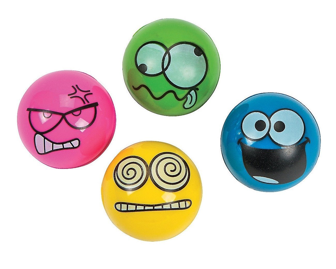 Emotion Bouncing Balls (12 Pack) Rubber. Colorful 1.25