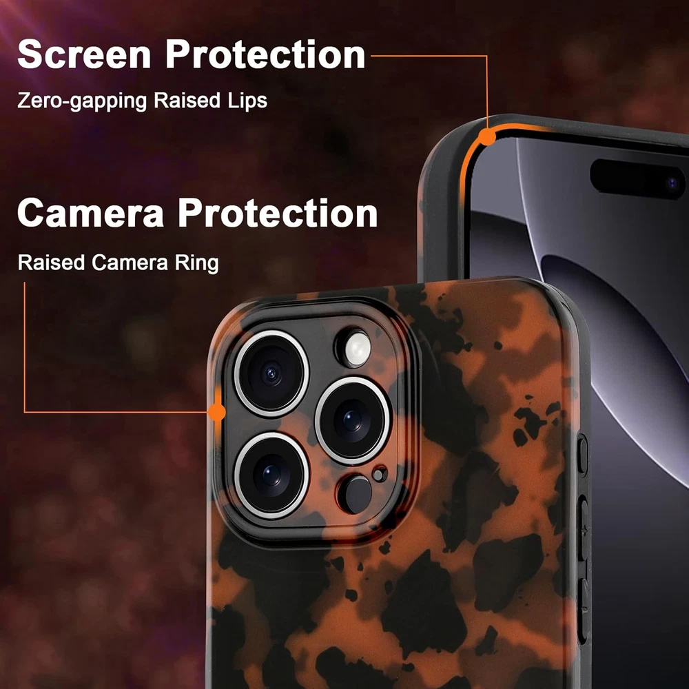 Phone Case for Iphone 16 Pro Max Case Lightweight Tortoiseshell TPU Slim Phone C