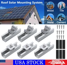 Solar Panel Roof Mounting Rail Bracket Clamp Kit Universal For 1-4x Solar Panels