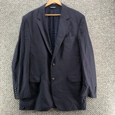 Jos. A. Bank Blazer Jacket Sport Coat Navy Blue Mens Sz 43L Lined Wool Blend