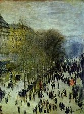 Boulevard of Capucines by Claude Monet Giclee Fine Art Print Repro on Canvas