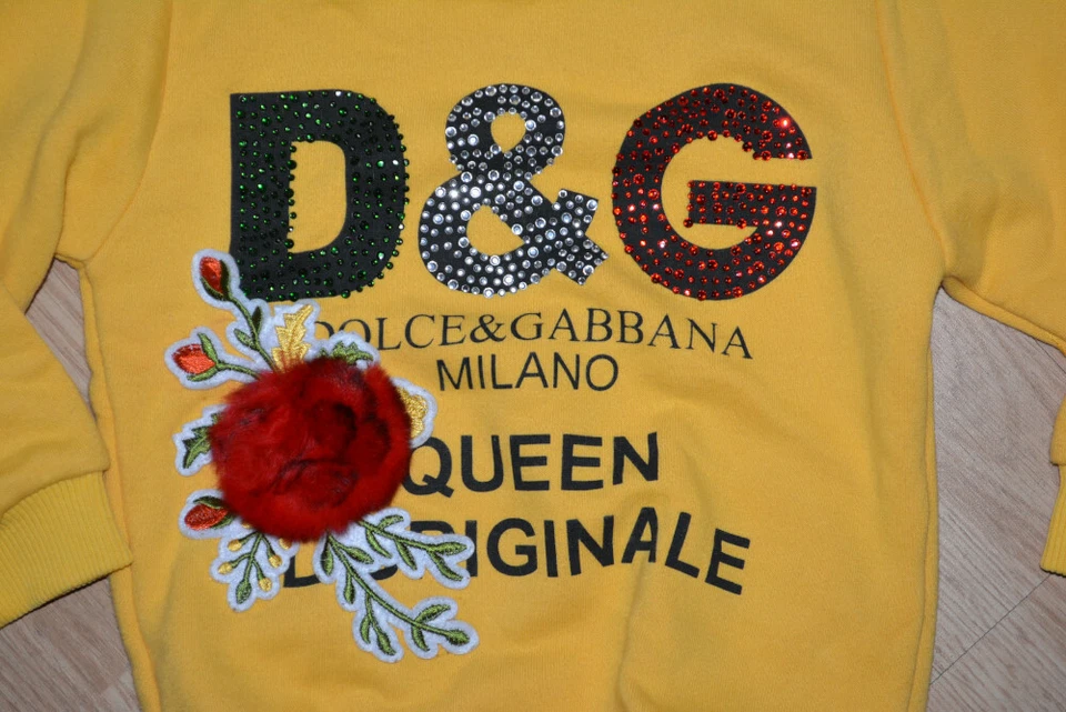 Dolce & Gabbana 女孩 儿童 卫衣 儿童上衣 尺寸 3 衬衫 D&G Jr. Milano 水晶 — 第 3/4 张图片