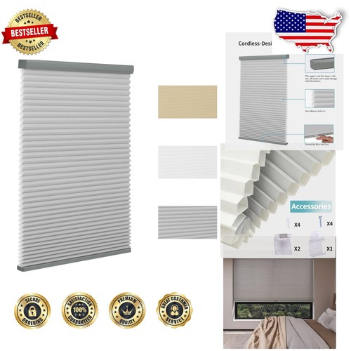 Superior Light Filtering Cordless Shades - 36" x 72" Grey Blinds for Any Space