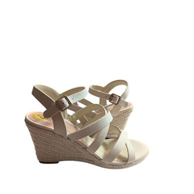 DV8 by Dolce Vita Canvas Ankle Strap Espadrille Wedge Heel Sandals Size 8 NWOB