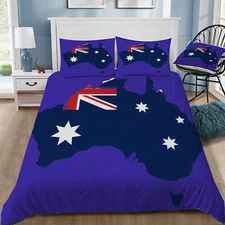 Australia Map and Flag Doona / Duvet Cover and 2 Pillow Slips