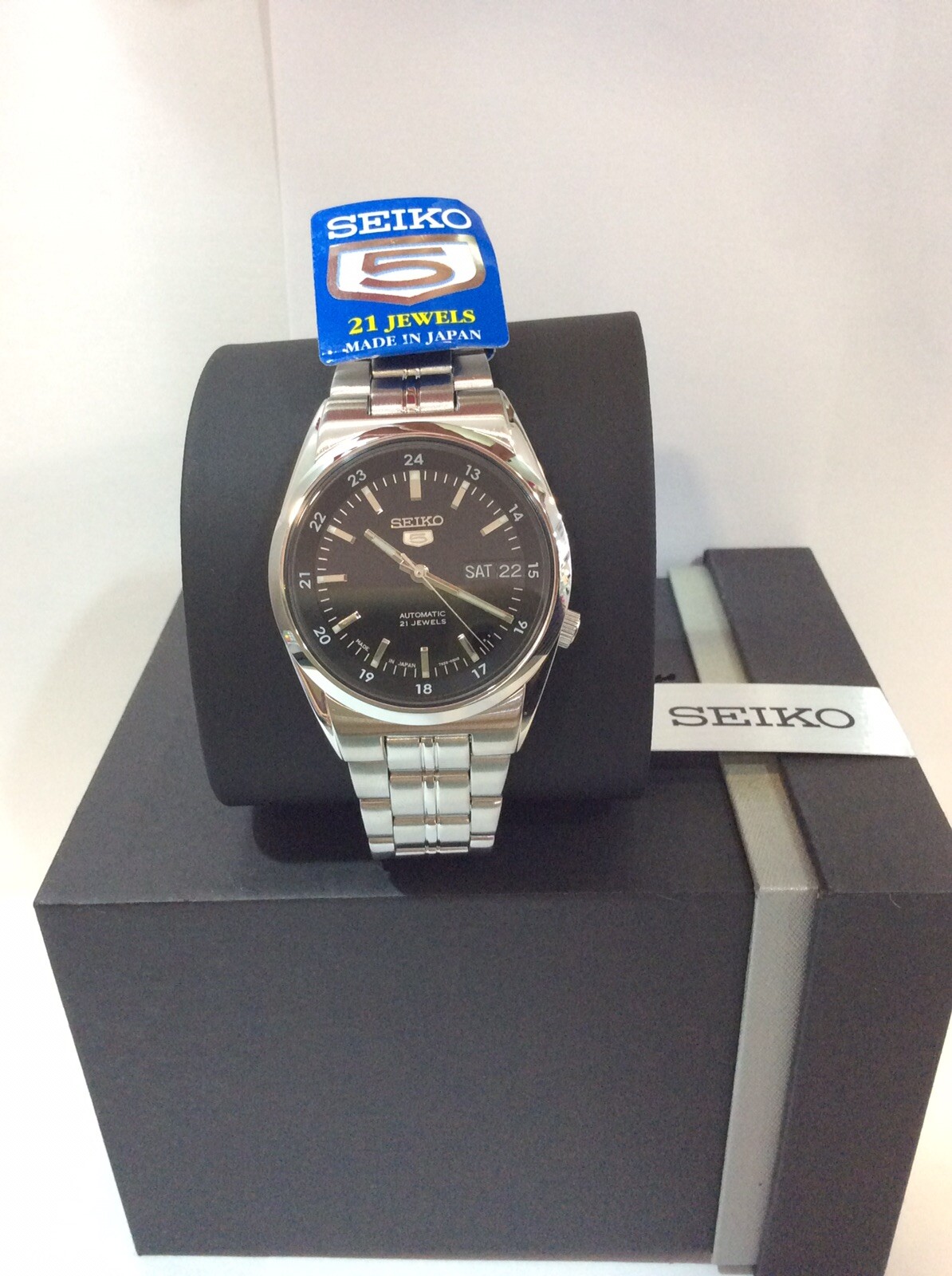 seiko 5 automatic stainless steel watch