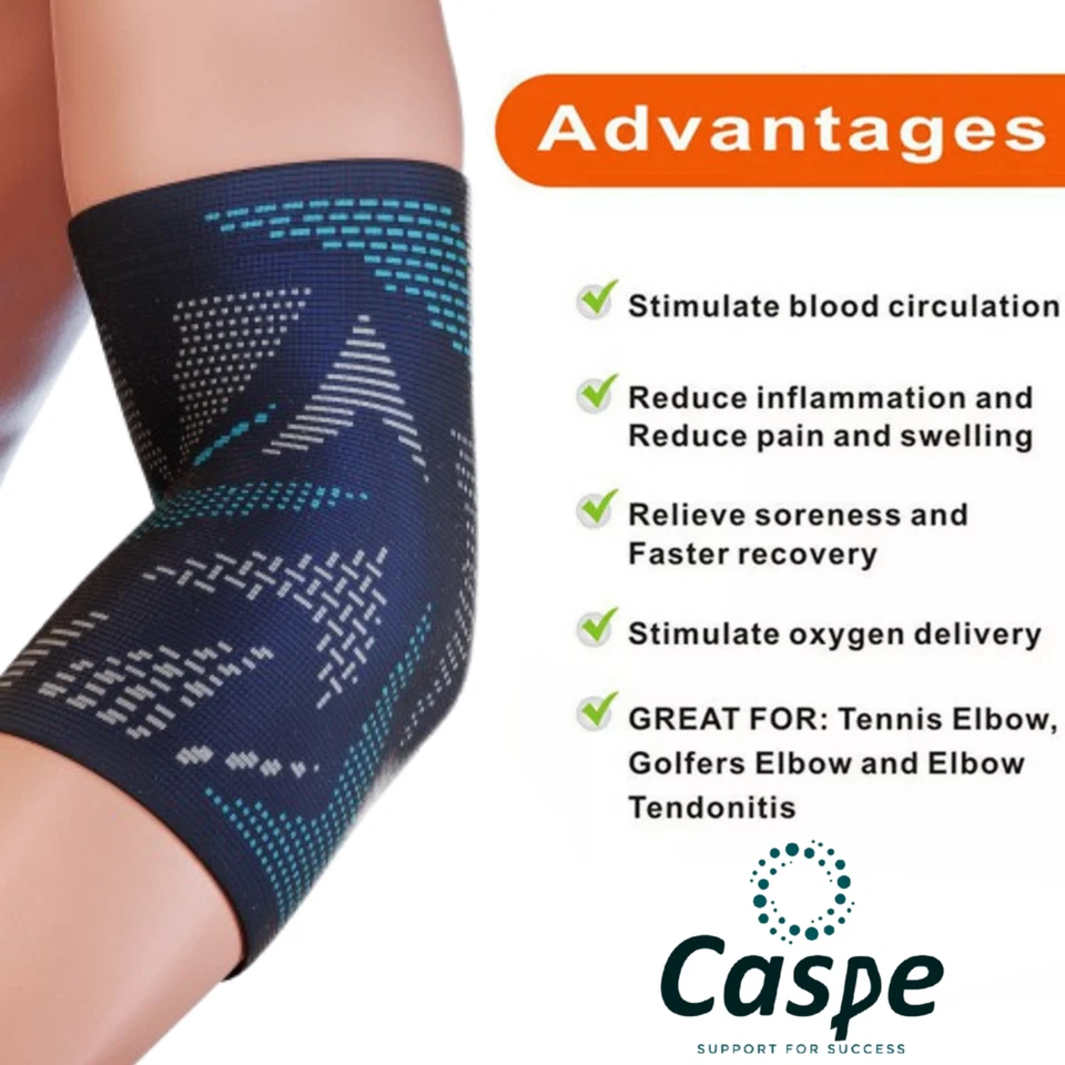 2 Pcs Elbow Brace Compression Support Sleeve Fit Arthritis Tendonitis Joint Pain - Image 3 of 4