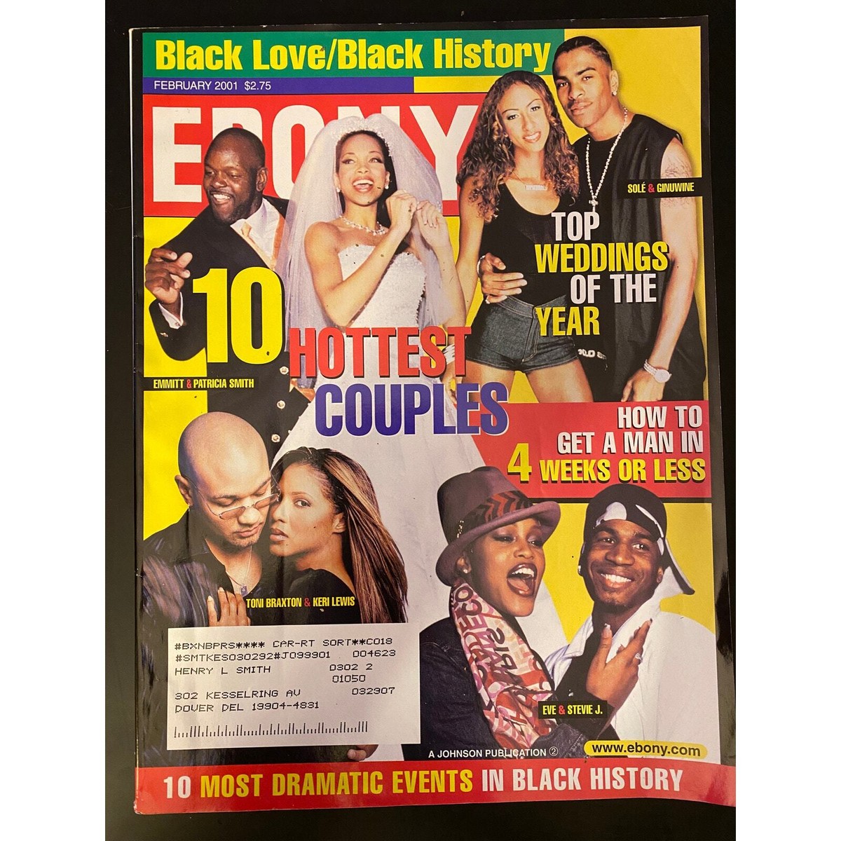 Ebony Magazine, February 2001, Cover Feature Story 