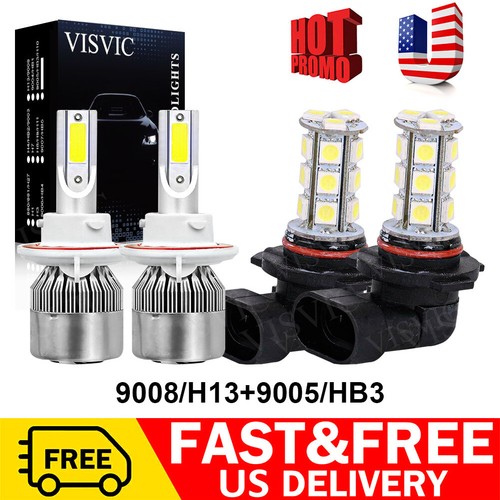 6000K Combo LED Headlight Fog Bulbs Fit For Dodge RAM 1500 2500 3500 