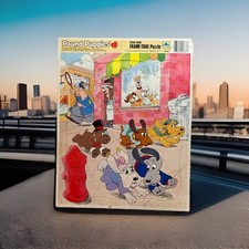 Vintage 1986 Pound Puppies Golden Extra Thick Frame Tray Puzzle 4663B