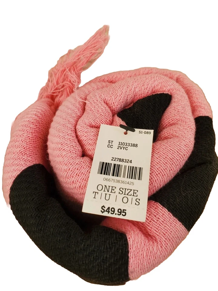 "Manta Victoria Secret ROSA Toalla de Playa Borlas Negro Rosa Tiro 42 X 56""" Foto 3 de 4