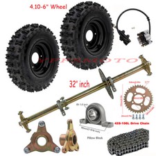 32'' Rear Axle Kit Wheel Tires Brake Chain for ATV Quad Buggy Trike Scooter Golf