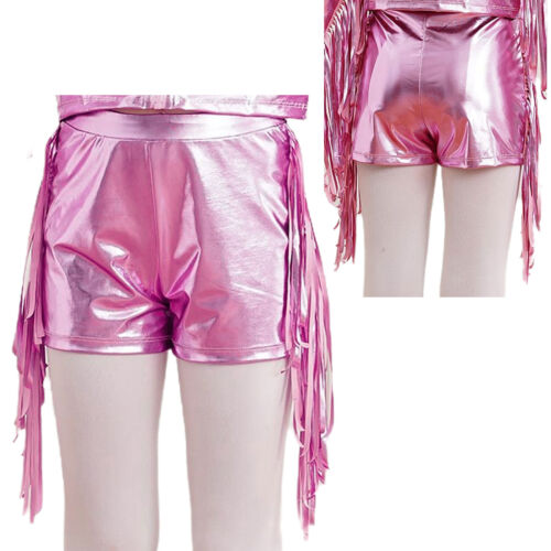 Kids Girls Bottoms Club Short Pants Carnival Boyshorts Dance Shorts Metallic - Picture 6 of 60