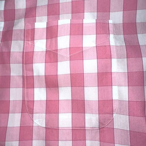 Gitman Bros Italian Poplin Pink Gingham Oxford Sport Shirt Sz L Made in USA - Picture 7 of 9