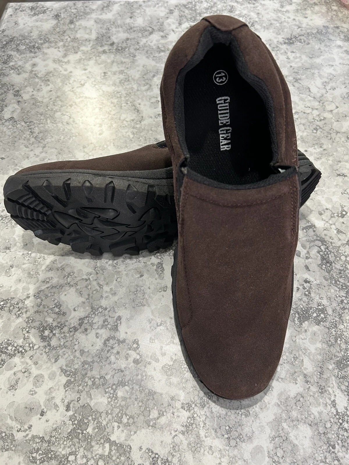 Men’s Guide Gear Sz 13 Slip On Brown Suede Leather Casual Comfort Shoe