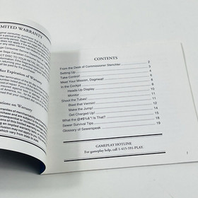 Sega CD 1993 Sewer Shark Video Game Instruction Manual