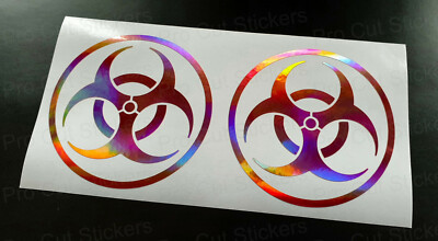 Biohazard Zombie 2 Rosa Rose Gold Neo Hologramm Chrom Auto Wandkunst Aufkleber