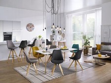 FineBuy Set 2 Sedie da Pranzo Sedie da Cucina Tessuto Sedia da Pranzo Scandinava