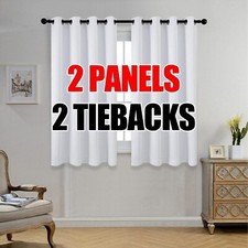 Miuco Blackout Curtains 2 Panels Thermal Insulated Grommet 52x63 Greyish White