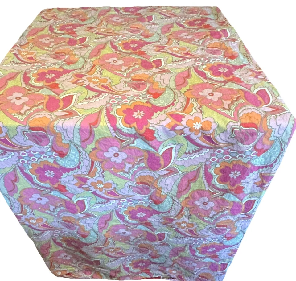 Tommy Hilfiger Flower Power Algodón Doble Sábana Plana Multicolor Colores Brillantes Calientes Foto 3 de 4