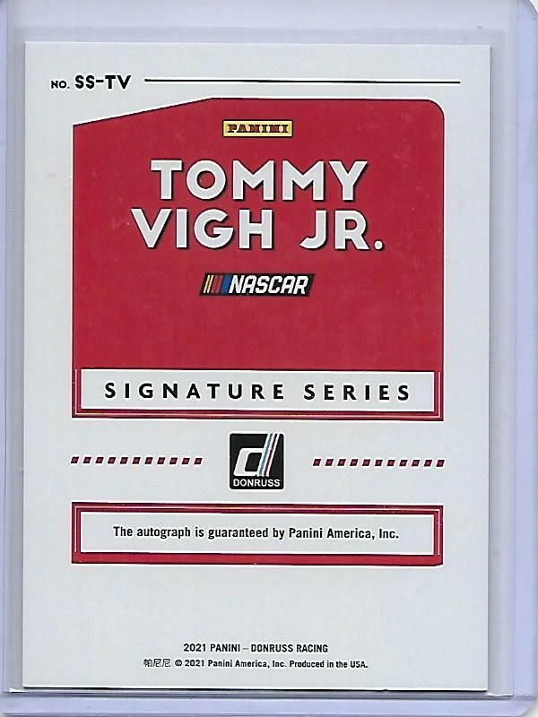 TOMMY VIGH JR 2021 DONRUSS SIGNATURE SERIES RED AUTOGRAPH 12/99 - Image 2 of 2
