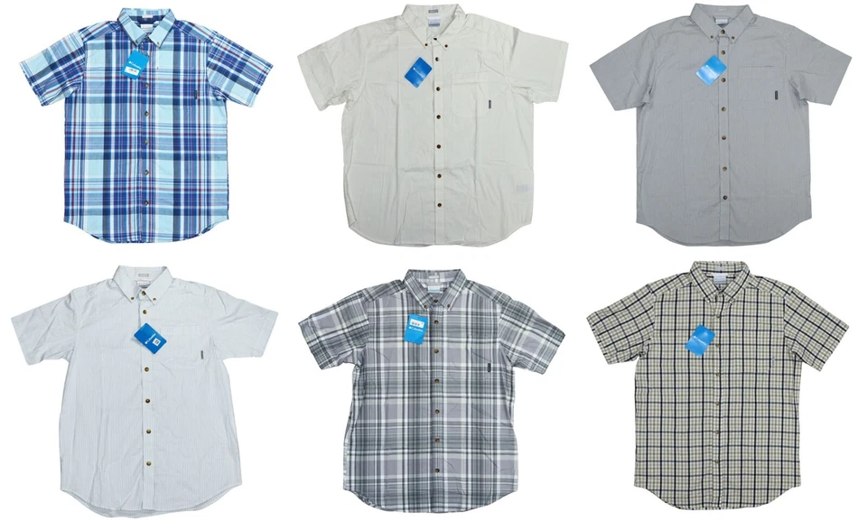 Columbia Rapid Rivers II Striped Short Sleeve Men's Button Down Shirt NWT