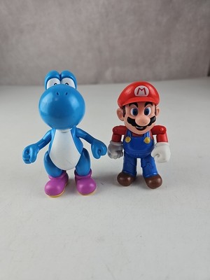 Super Mario Builder Mario & Blue Yoshi, Jakks, Figuren, 4'' Spielzeug 