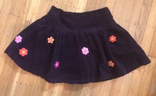 Gymboree All About Buttons Dark Plum Corduroy Skirt Size:6 EUC
