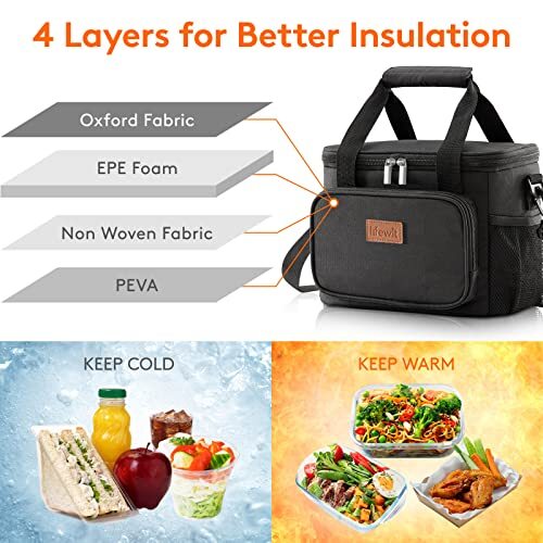 12 Can Cooler Bag Insulated Lunch Bag with Shoulder Strap for Beach Picnic