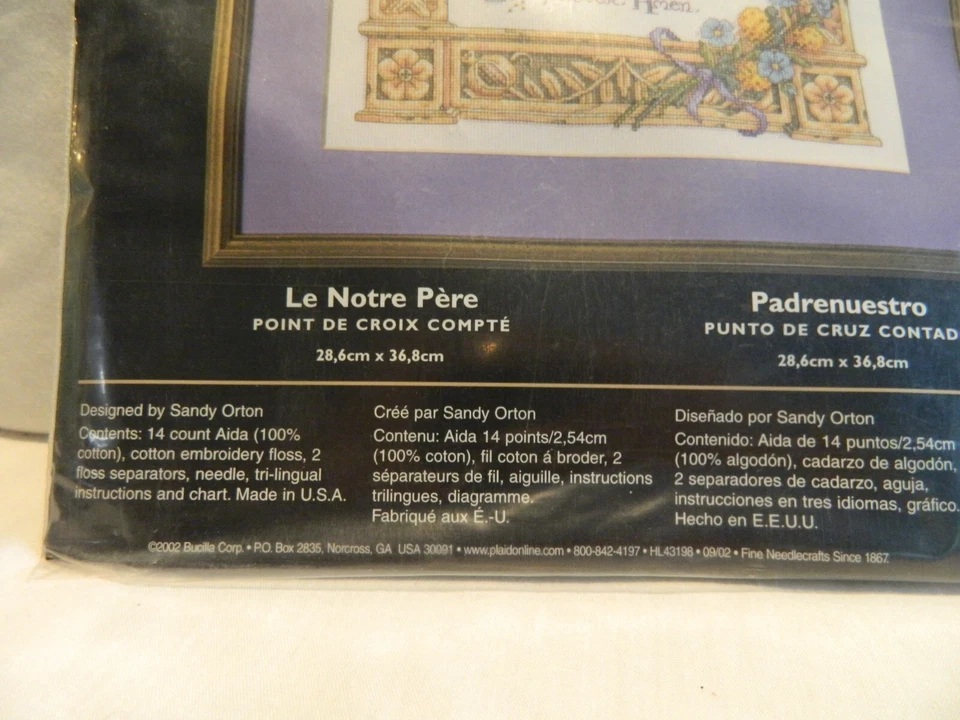 C-25 NUEVO KIT PUNTO DE CRUZ CONTADO BUCILLA B "ORACIÓN DEL SEÑOR" Foto 3 de 4
