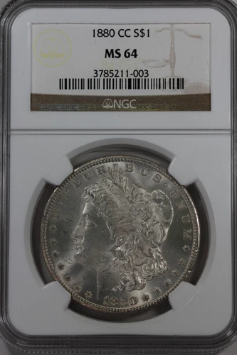 1880-CC  1.00 NGC  MS64  Morgan Silver Dollar,Miss Liberty Head Dollar, $1
