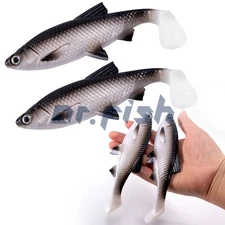2 Pack Large Fishing Swimbait Soft Plastic Lures 6.1" Paddle Tail Freshwater