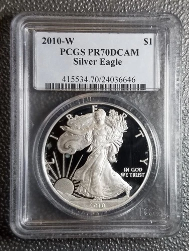 2010-W Proof 1 oz American SILVER Eagle PCGS PR70 DCAM !!!