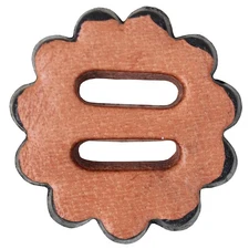 HILASON 12 Pack Slotted Scalloped Leather Rosette Concho Saddle Tack Tan 1-1/2"