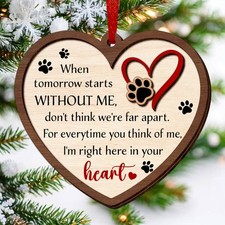 TEEZWONDER Pet Memorial Christmas Ornament 2025 - Wooden Christmas Ornaments ...