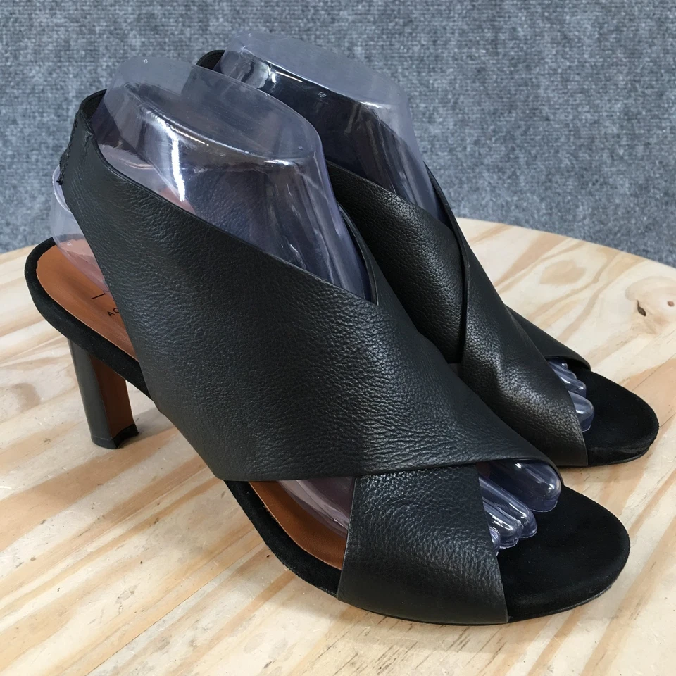 Sandalias Aquatalia para mujer 8 Bayleigh vestido con tiras de cuero negro Italia Foto 3 de 4