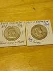 1949-S And 1951 S Franklin half dollar, 90% silver coin, Scarce Date, 90% Silver