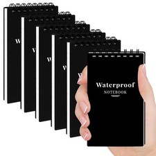 6 Pack Waterproof Notebook Small Pocket Notepad for Outdoor Home Office School