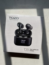 NEW SEALED TOZO T20 Wireless Earbuds Bluetooth Headphones Waterproof Black