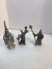 Spoontique And Hudson Pewter Metal Wizard Figurines 