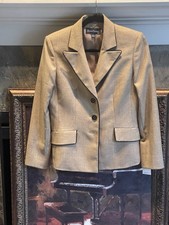 NWT Evan Picone Womens Blazer Light Brown Black Trim Size 6 3 Button NWT READ