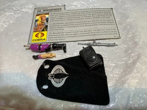 GI Joe Dr. Mindbender 1986 V1 Incomplete File Card & Some Accessories