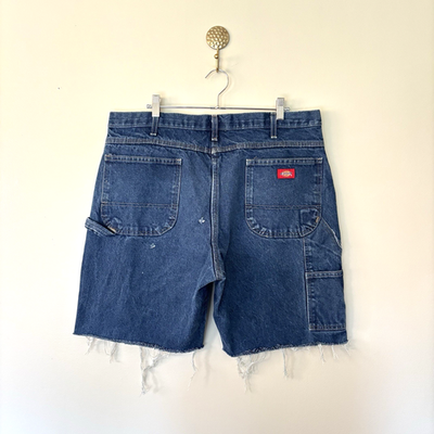 Vintage Dickies Shorts Mens 38 Distressed Denim Cut Off Carpenter