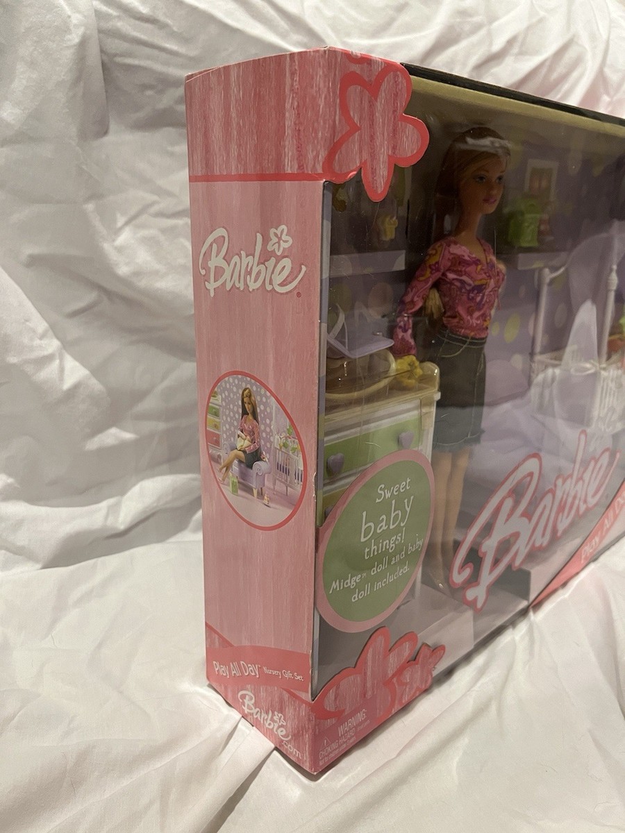 Barbie Midge & Baby Play All Day Nursery Gift Set Crib & Dresser