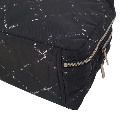 D3151 CHANEL Borsa a mano vecchia linea da viaggio con guarnizione nylon nero - Foto 6 di 10
