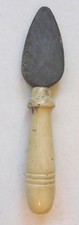 Vintage Cream Color Wood Handle Stone Knife S...